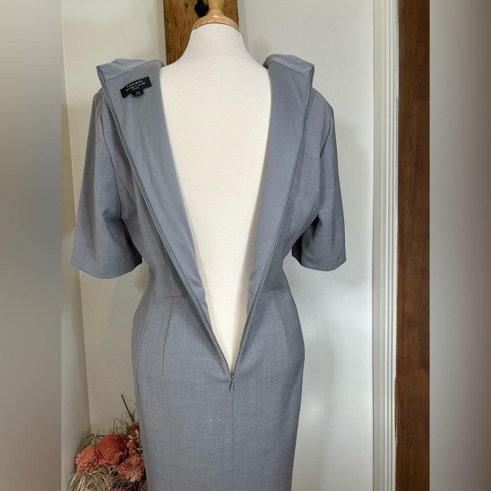 Tahari ASL Classic Gray Dress - Picture 4 of 5